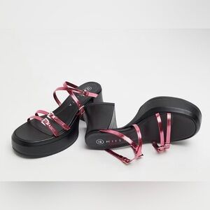 E8 by Miista Nara Pink Metallic Sandals Size 6.5 NIB